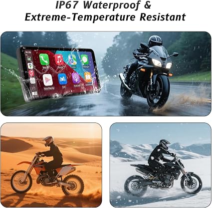 6-Inch Motorcycle Smart Display – Wireless CarPlay & Android Auto
