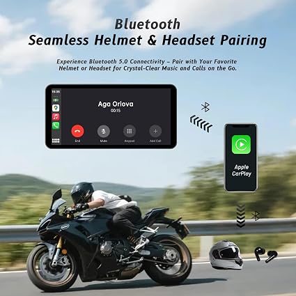6-Inch Motorcycle Smart Display – Wireless CarPlay & Android Auto